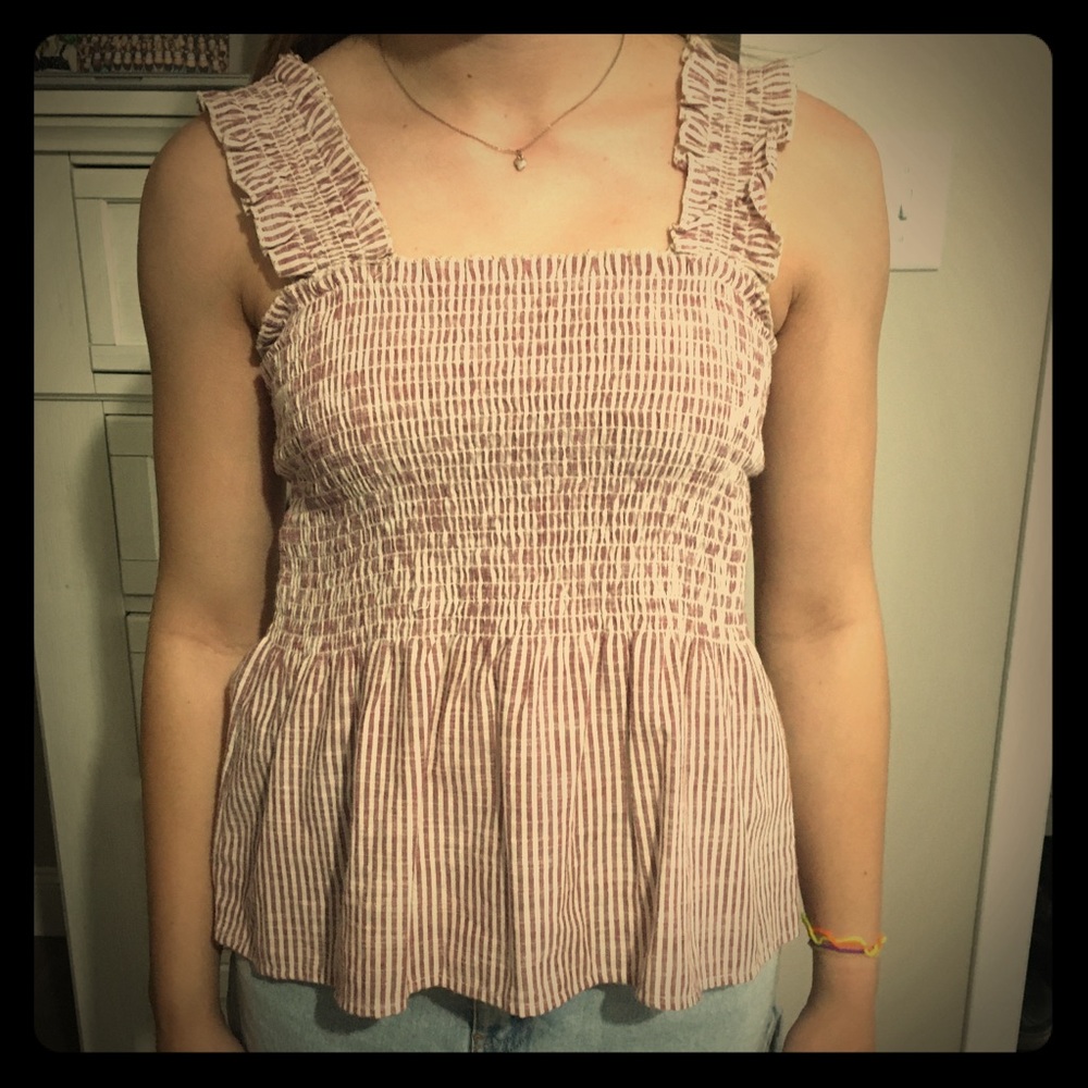 Juniors’ Smocked Tank Top